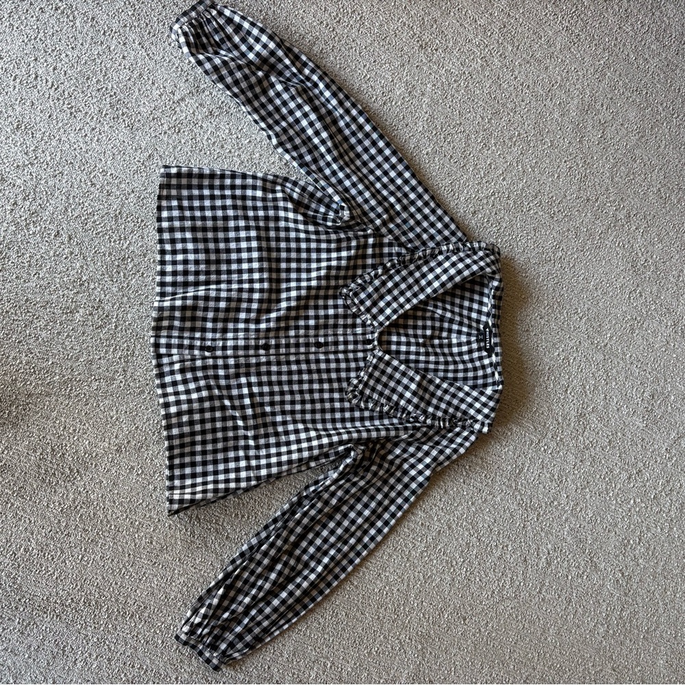 Whistles Black and White Checkered Blouse